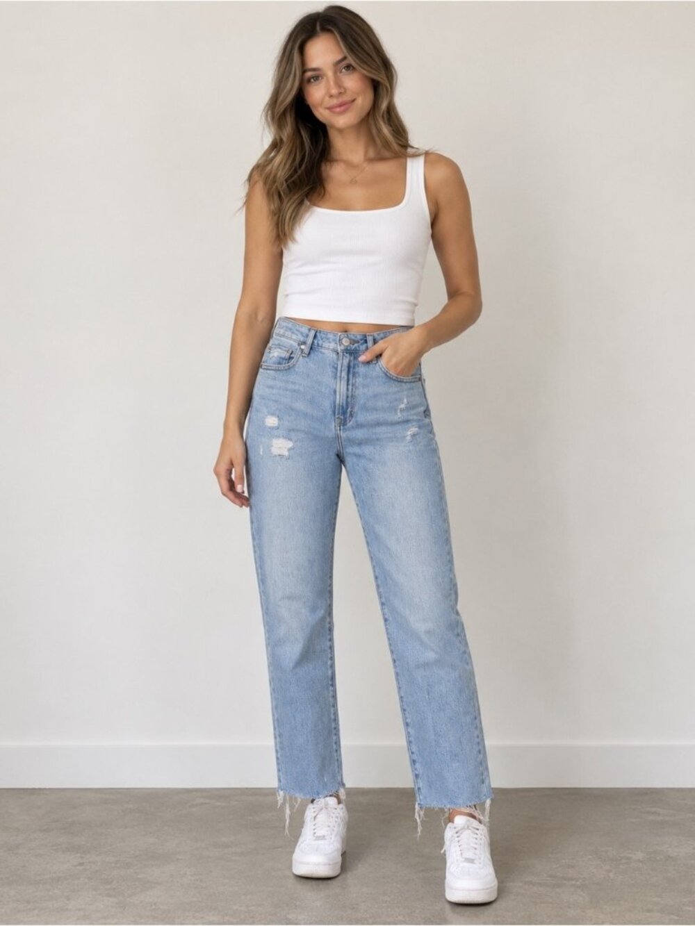 Hidden Jeans | Wide Leg Jeans | 30 | Light Wash | Raw Hem | BK1681WSC